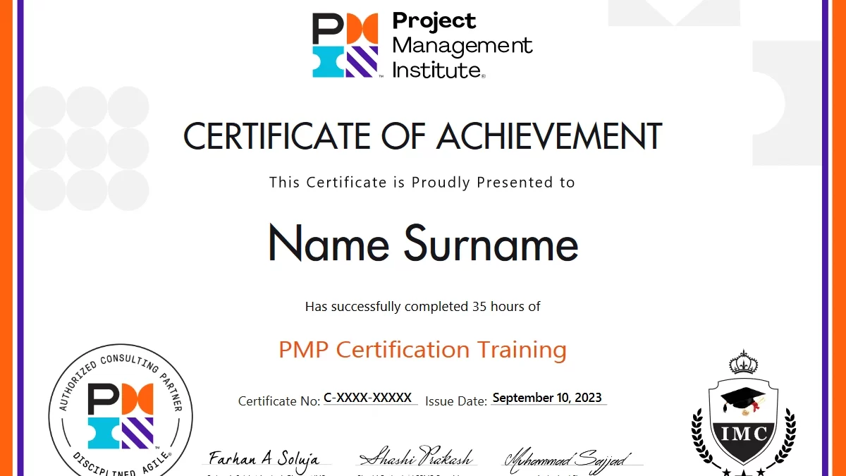 What is the validity of PMP Certification?